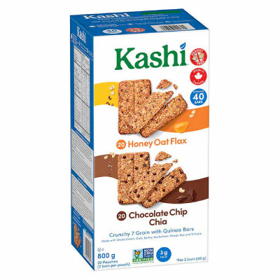 *NEW* - Kashi - Seven Grain with Quinoa Bars - Assorted (Honey, Chocolate chip) - 800g