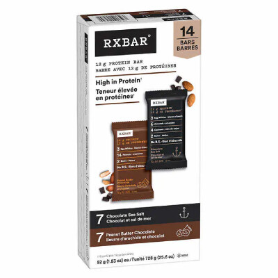 *NEW* - RXBAR - Protien Bar - Assorted (Chocolate sea salt, Peanut butter chocolate) - 14x52g