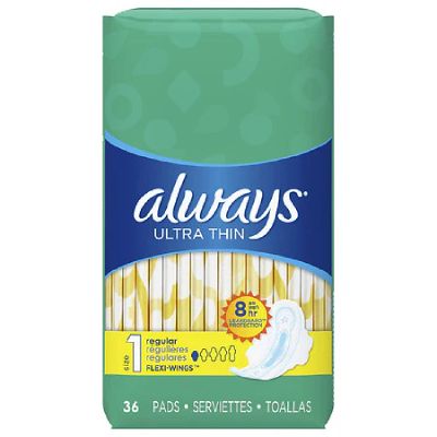 Always - Ultra Thin Pads - Regular Size 1 Wings 36 Pack
