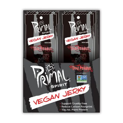 Primal Spirit - Vegan Jerky - Thai Peanut - 24x28g Primal Spirit - Vegan Jerky - Thai Peanut - 24x28g
