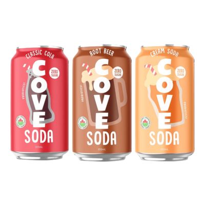 Cove - Probiotic Soda - Variety (Cola, Root Beer, Cream Soda) - 15x355mL