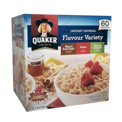 Quaker - Oatmeal Quick Oats -  Bulk - Flavour Variety - 60Packs
