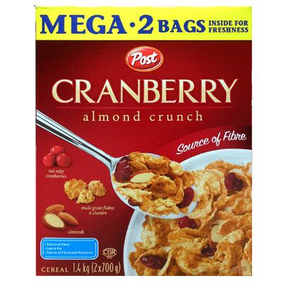 Post - Cereal - Cranberry Almond Crunch - 1.4kg