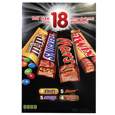 Mars - Chocolate Bar Variety Pack - M&amp;Ms, Snickers, Twix &amp; Mars - 18xVaries