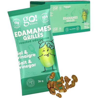Go Nutrition  - Go Beanz - Salt &amp; Vinegar Roasted Edamame Beans - 16x26g