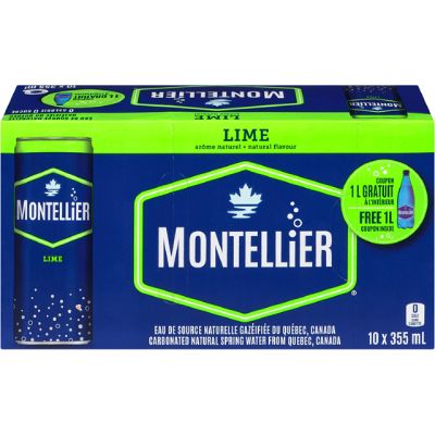 *NEW* Montellier - Sparkling Water - Lime - 10x355mL