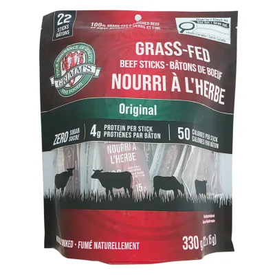 *NEW* - Grimm's - Grass-Fed Beef Sticks - Original - 22x15g