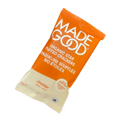 *NEW* - Made Good - Star Puffed Crackers - Cheddar - 5x20g
