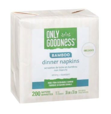 *NEW* - Only Goodness - Napkins - Bamboo Dinner Napkins - 200Units