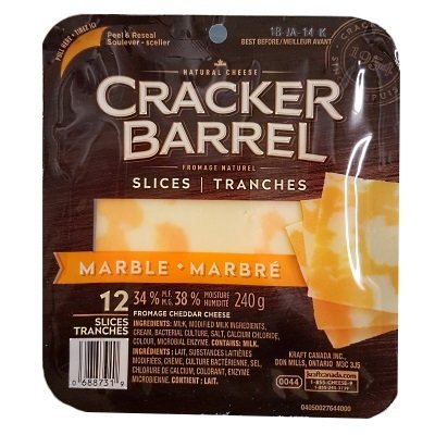 Cracker Barrel - Cheese Slices - Marble (12 slices) - 240g