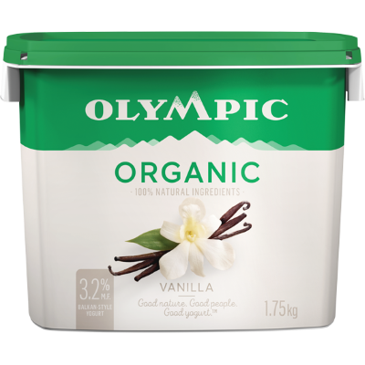 Olympic Dairy - Organic Yogurt - Bulk Pack; French Vanilla - 1.75kg