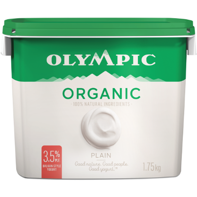 Olympic Dairy - Organic Yogurt - Bulk Pack; Plain - 1.75kg