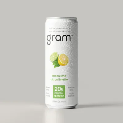 *NEW* - Gram - Protein Sparkling Soda - Lemon Lime - 4x355mL
