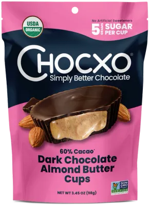 *NEW* - Chocxo - Almond Butter Cups - Almond Butter Dark Chocolate  - 7x14g