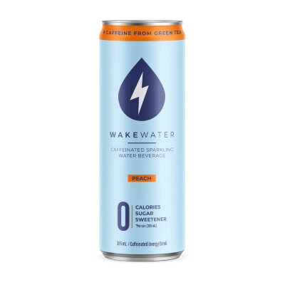 Wake Water - Caffeinated Sparkling Water  - Peach - 12x355mL