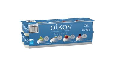 *NEW* - Oikos - Greek Yogurt - 24 Pack; Assorted Flavours 3% - 100g