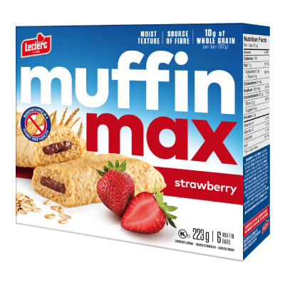 *NEW* - Leclerc - Muffin max  - Strawberry - 6x37g