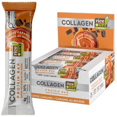 **NEW* - Rice Up - Collagen Protein Bars - Toffee Caramel - 12x50g