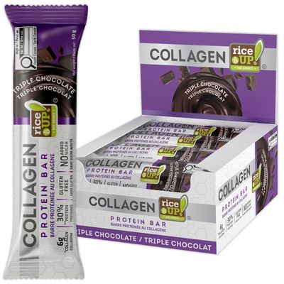 **NEW* - Rice Up - Collagen Protein Bars - Triple Chocolate - 12x50g