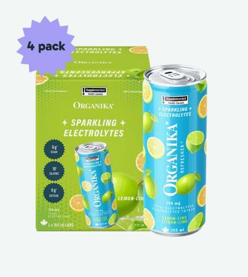 *NEW* - Organika - Sparkling Electrolytes - Lemon-Lime - 4x355mL