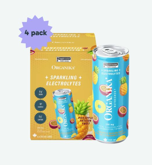 *NEW* - Organika - Sparkling Electrolytes - Pineapple Passion fruit - 4x355mL