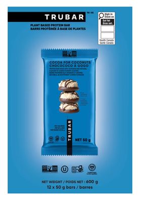 *NEW* - Trubar - Plant Based Protein Bars - Cocoa for Coconuts - 12x50g