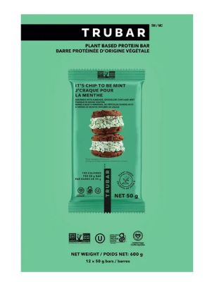 *NEW* - Trubar - Plant Based Protein Bars - It's Mint to Be Chip - 12x50g