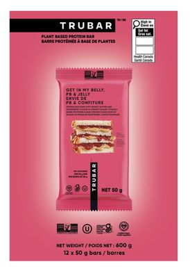 *NEW* - Trubar - Plant Based Protein Bars - Get In My Belly, PB &amp; Jelly - 12x50g