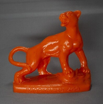 Orange Mold-A-Rama Panther Figurine from Brookfield Zoo