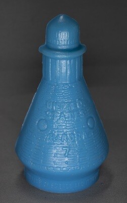 Front of Light Blue Mold-A-Rama Friendship 7 Capsule Statue from the Museum of Science & Industry