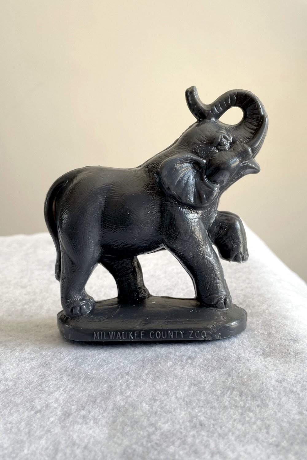 Grey Mold-A-Rama Elephant Figurine from Milwaukee County Zoo