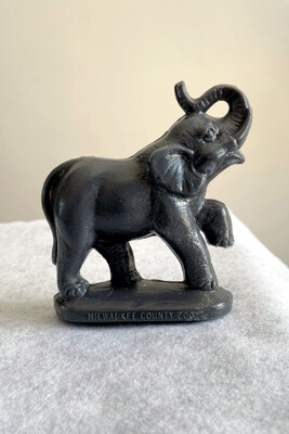Grey Mold-A-Rama Elephant Figurine from Milwaukee County Zoo