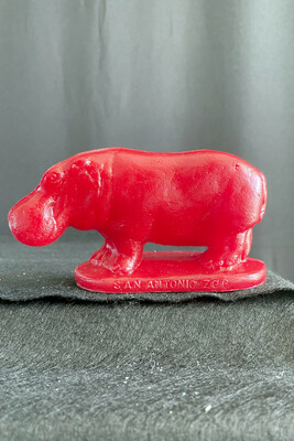 Red Mold-A-Rama Hippo Figurine from San Antonio Zoo
