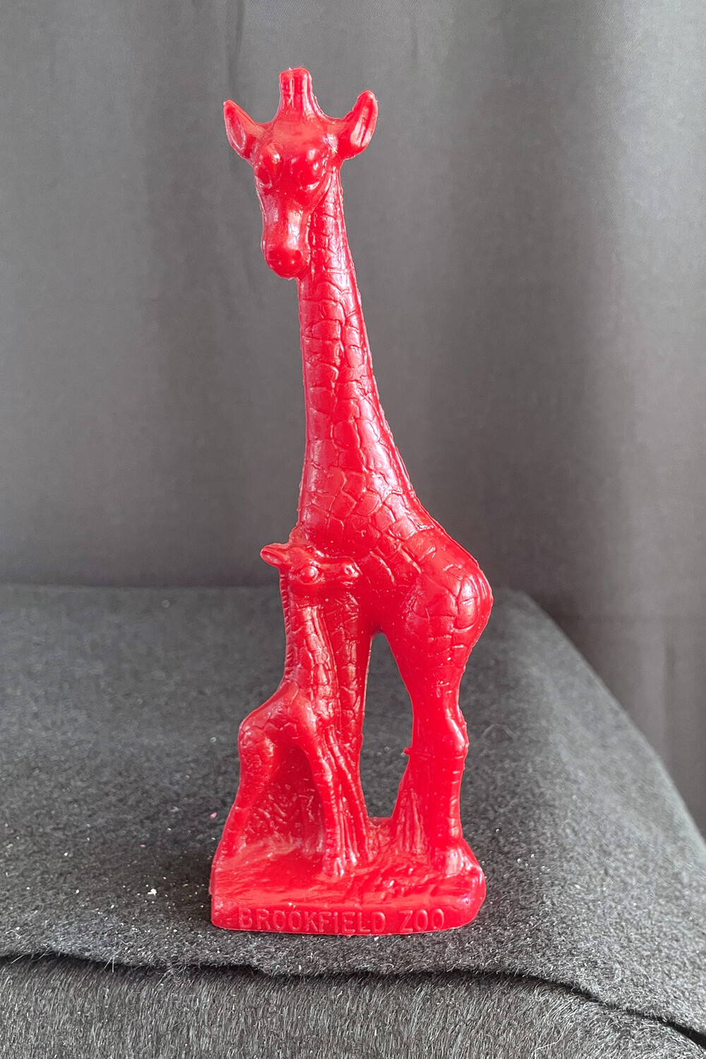 Red Mold-A-Rama Giraffe Figurine from Brookfield Zoo