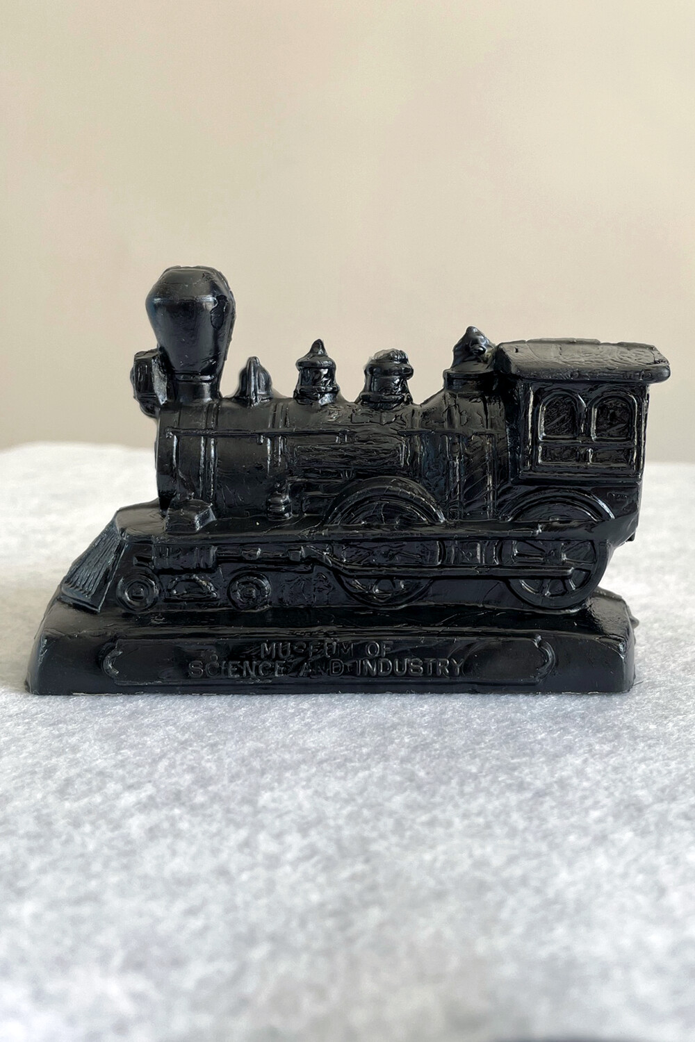 Black Mold-A-Rama Train Statue from the Museum of Science & Industry