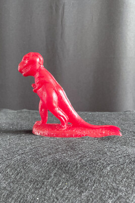 Front of Red Mold-A-Rama T-Rex Figurine from the Field Museum