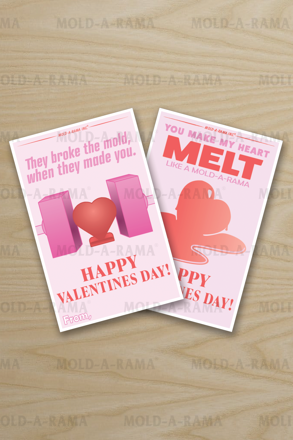 Mold-A-Rama Valentine's Day Cards Set of 2 Mold-A-Rama Valentine's Day Cards