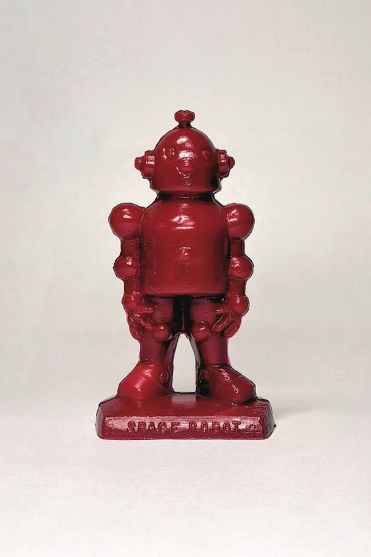 Silver Mold-A-Rama Space Robot Figurine from the Museum of Science & Industry