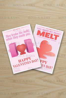 Set of 2 Mold-A-Rama Valentine's Day Cards