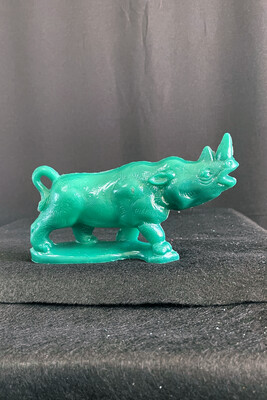 Green Mold-A-Rama Rhino Figurine from San Antonio Zoo