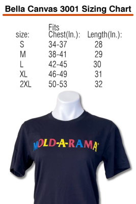 Adult Mold-A-Rama Logo T-Shirt with Size Chart 1