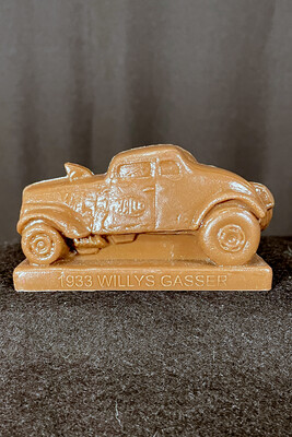 Back of Brown Mold-A-Rama 1933 Willys Gasser Statue from the Henry Ford Museum