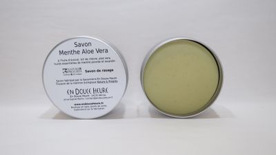 Savon MENTHE ALOÉ VERA – Rasage - Pot Alu 150g