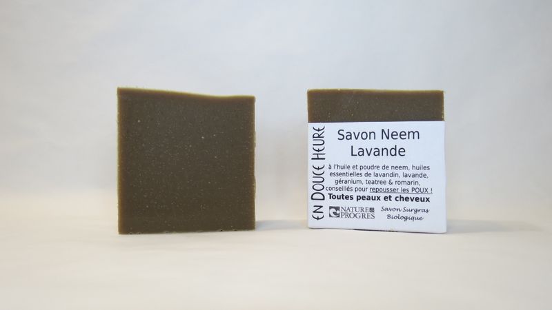 Savon NEEM LAVANDE - Visage, Corps et CHEVEUX - ANTI POUX - 100g
