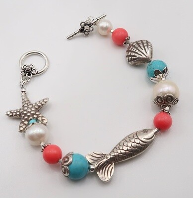 Sealife, Turquoise & Coral