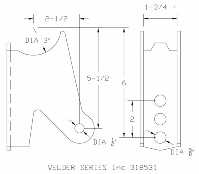 Axle Bracket, Triangulated, Bracket Only, EA