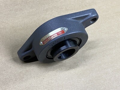 Flange-Mount Ball Bearing Unit - 1-1/4 in Bore, 2-Bolt Flange Mount, Set Screw Locking, Cast Iron Housing Material, Non-Expansion Bearing (Fixed), Standard Duty, Felt Labyrinth Seal Seal