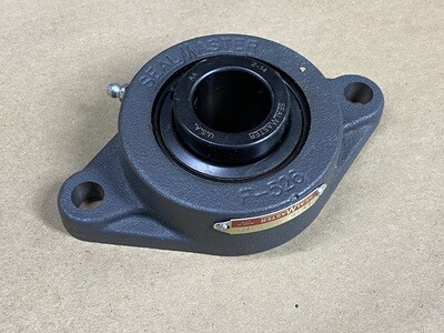 Flange-Mount Ball Bearing Unit - 1-1/4 in Bore, 2-Bolt Flange Mount, Set Screw Locking, Cast Iron Housing Material, Non-Expansion Bearing (Fixed), Standard Duty, Felt Labyrinth Seal Seal