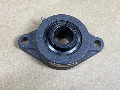 Flange-Mount Ball Bearing Unit - 1-1/4 in Bore, 2-Bolt Flange Mount, Set Screw Locking, Cast Iron Housing Material, Non-Expansion Bearing (Fixed), Standard Duty, Felt Labyrinth Seal Seal