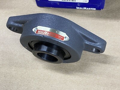 Flange-Mount Ball Bearing Unit - 1-1/4 in Bore, 2-Bolt Flange Mount, Set Screw Locking, Cast Iron Housing Material, Non-Expansion Bearing (Fixed), Standard Duty, Felt Labyrinth Seal Seal